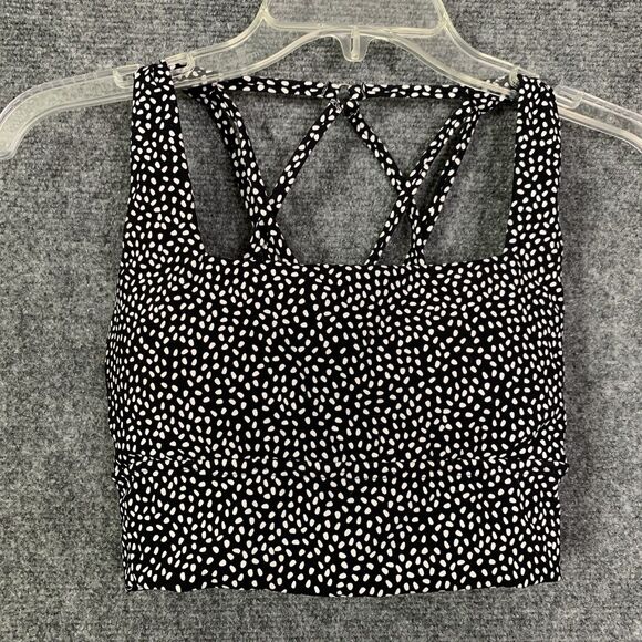 Buffbunny Sports Bra Size XS Strappy Back B&W Removable Pads Nylon Spandex - Picture 1 of 9